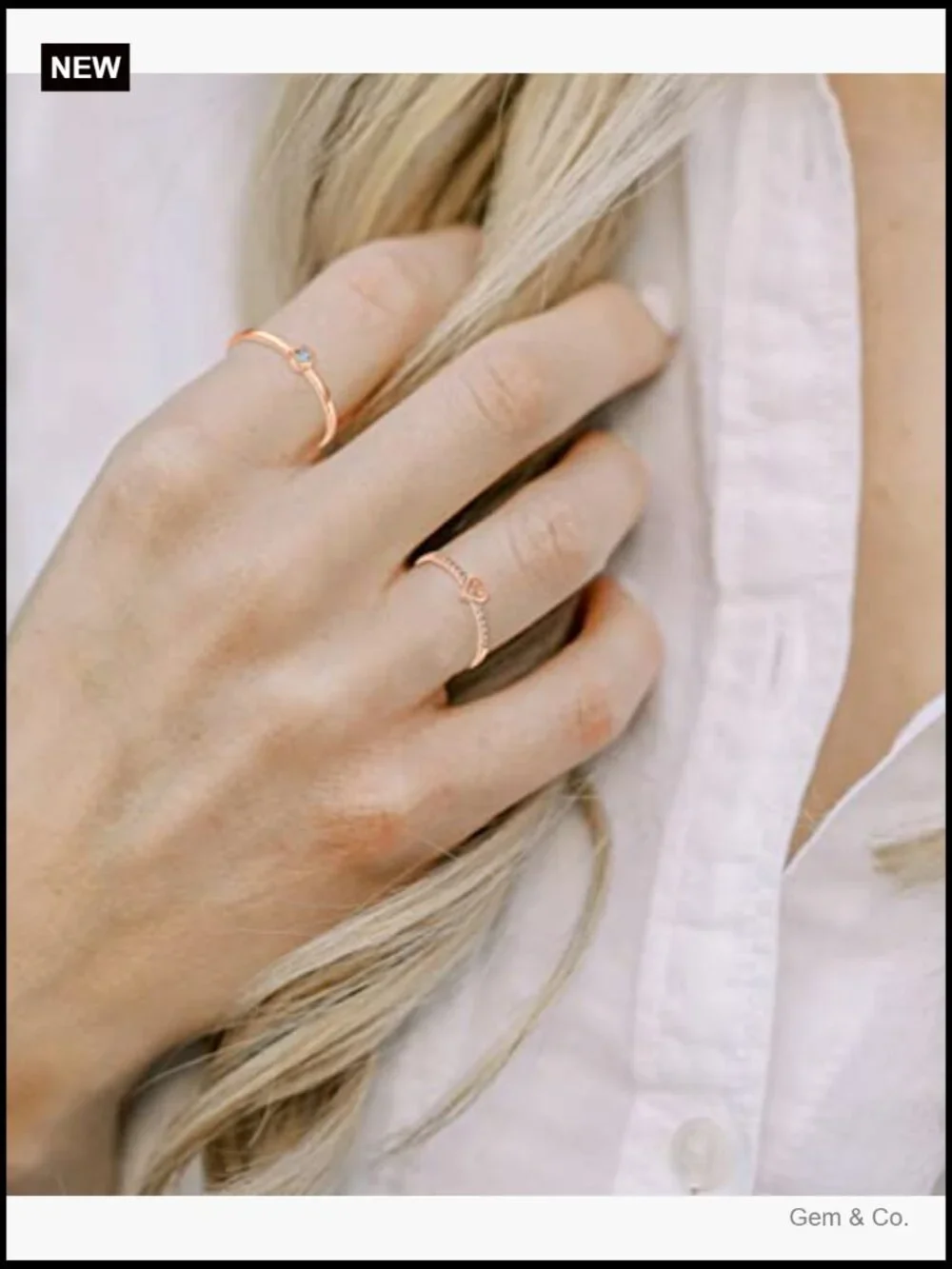 8-12PCS Stackable Ring Set Dainty Gold Silver Stacking Rings Heart CZ Pinky